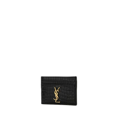 Cassandre Crocodile Embossed Cardholder Black