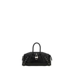 Black Leather Mini Antigona Stretch Handbag