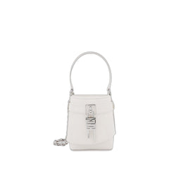 Micro Shark Lock Bucket Bag In Ivory