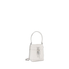 Micro Shark Lock Bucket Bag In Ivory