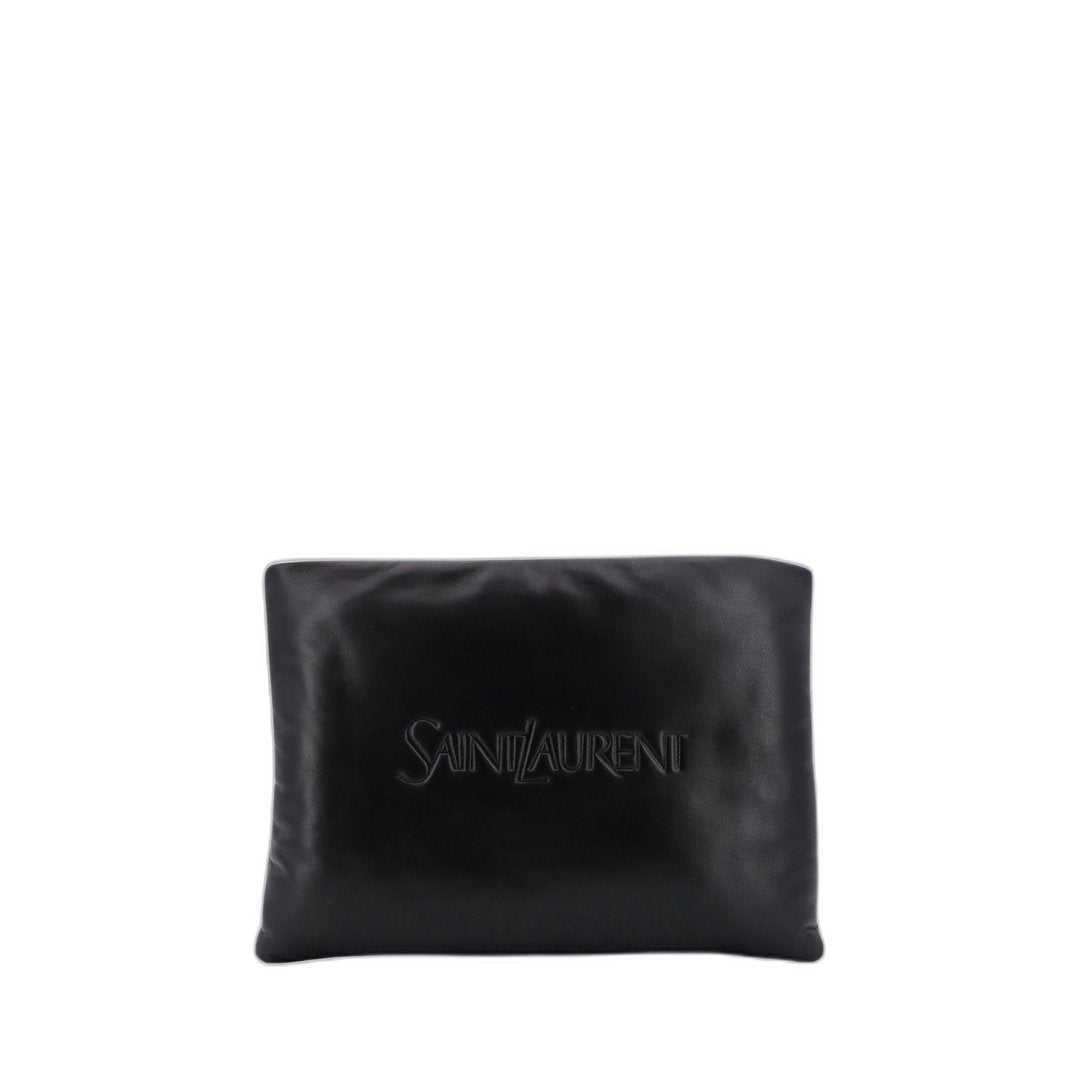 Large Padded Nappa Clutch Black