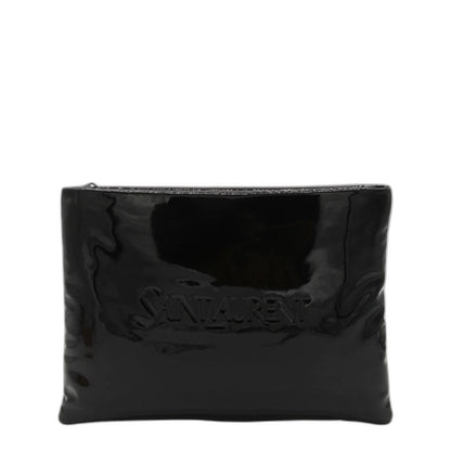 Saint Laurent Large Puffy Pouch In Patent Canvas