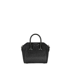 Antigona Micro Bag In Black Satin With Rhinestones