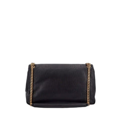 Black Leather Big Calypso Shoulder Bag