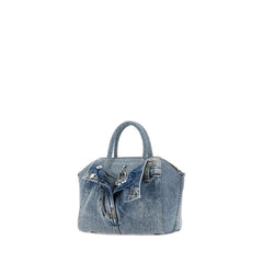 Mini Antigona Lock Boyfriend Bag In Blue Shopstyle