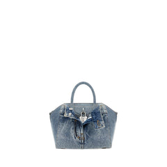 Mini Antigona Lock Boyfriend Bag In Blue Shopstyle