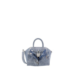 Mini Antigona Lock Boyfriend Bag In Blue Shopstyle