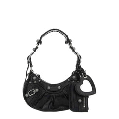 Le Cagole Xs Shoulder Bag Crocodile Embossed With Rhinestones