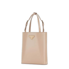 Triangle Logo Plaque Cylinder Shaped Tote Bag