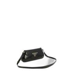 Prada Cleo Logo Plaque Shoulder Bag