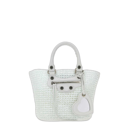 Le Cagole Small Panier Tote Bag in White
