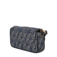 Dark blue FF chenille Baguette Shoulder Bag