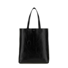 Bold Shopping Bag In Coated Crinkled Leather