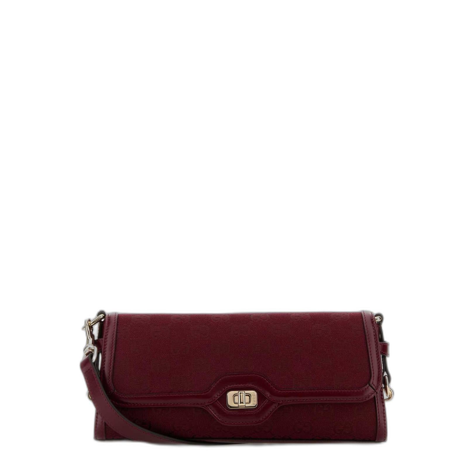 Monogrammed Shoulder Bag in Rosso Ancora