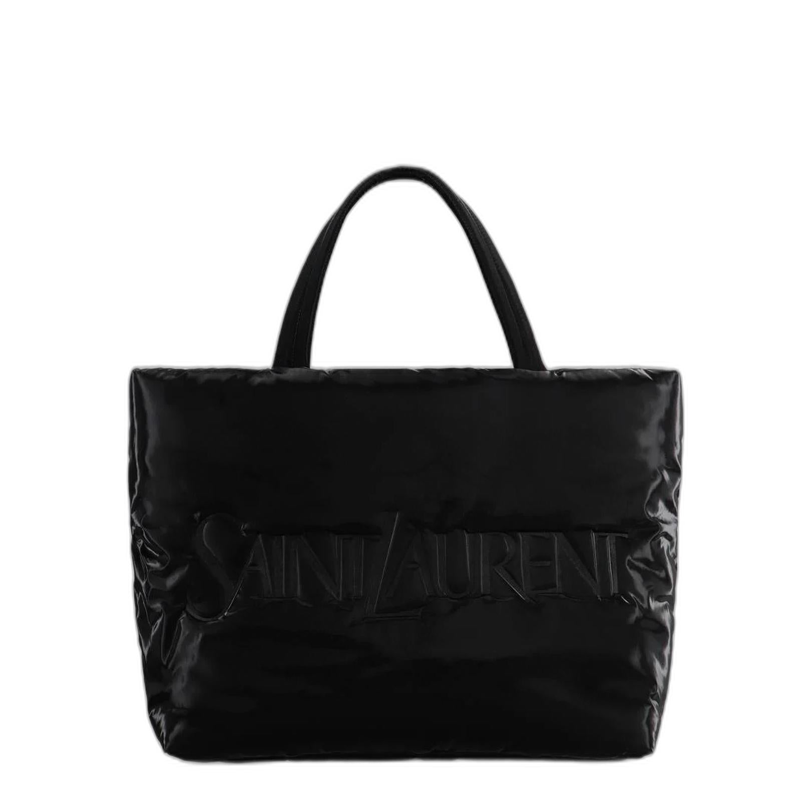 Saint Laurent Tote In Silktech Canvas