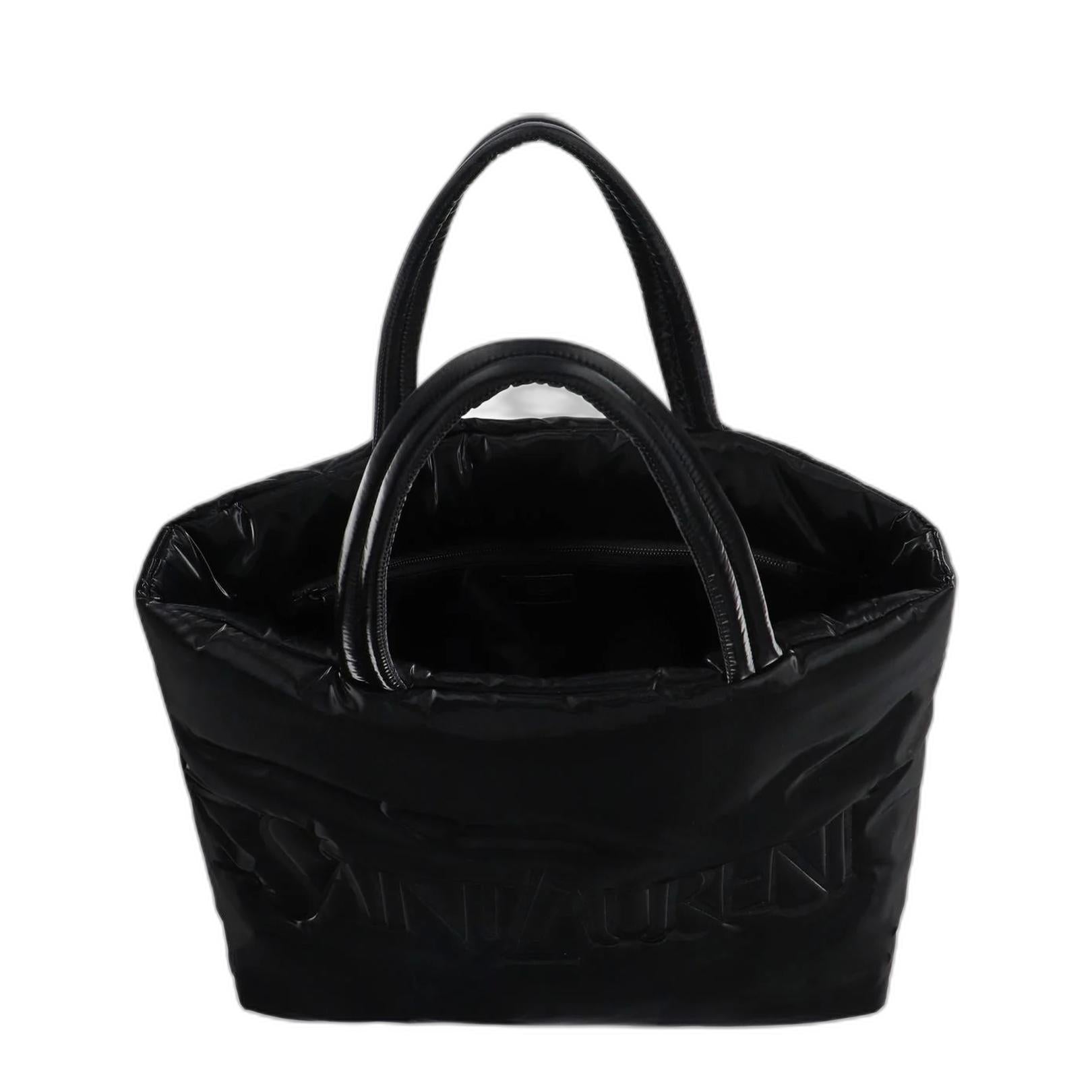 Saint Laurent Tote In Silktech Canvas