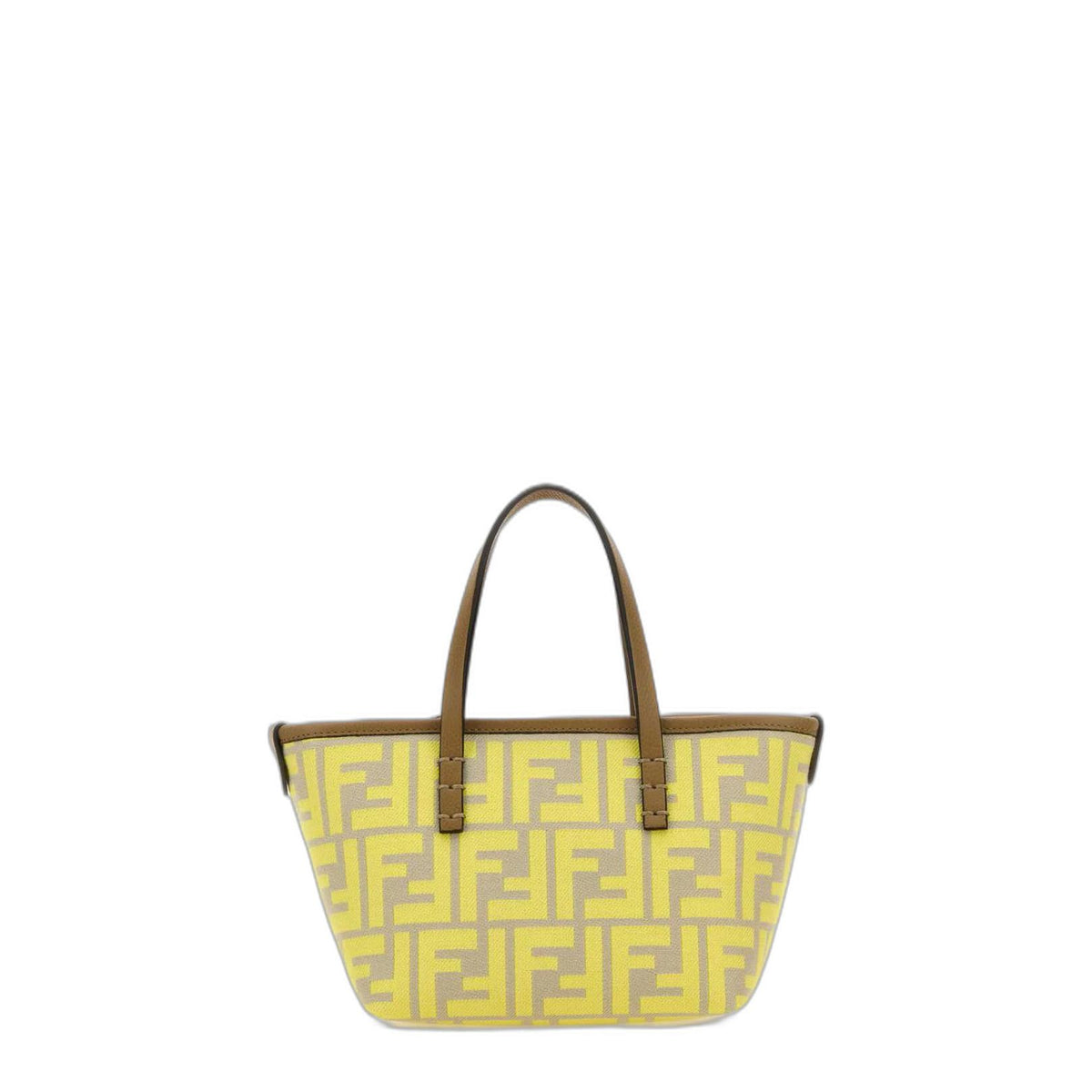 Roll Ff Jacquard Mini Tote Bag in Yellow