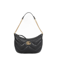 GG Marmont Small Shoulder Bag in Black Leather