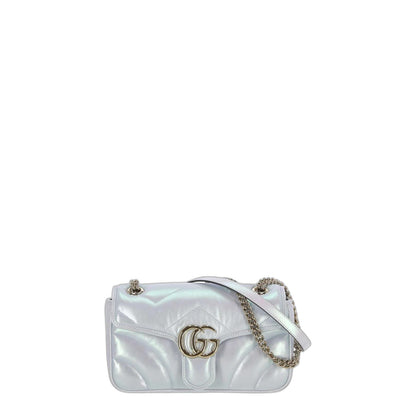 GG Marmont Small Shoulder Bag in Blue Iridescent