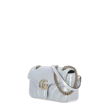 GG Marmont Small Shoulder Bag in Blue Iridescent