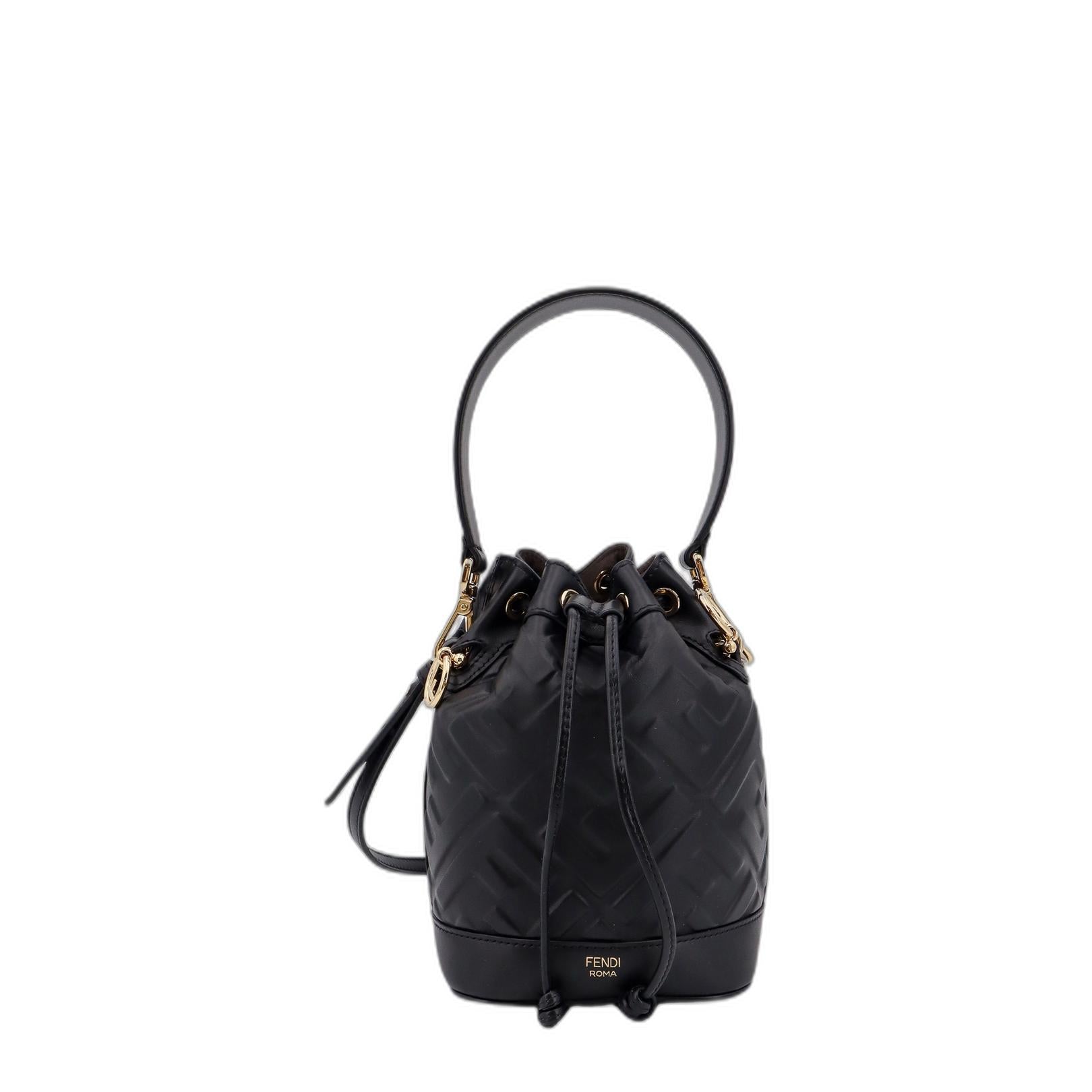 Mon Tresor Logo Embossed Bucket Bag