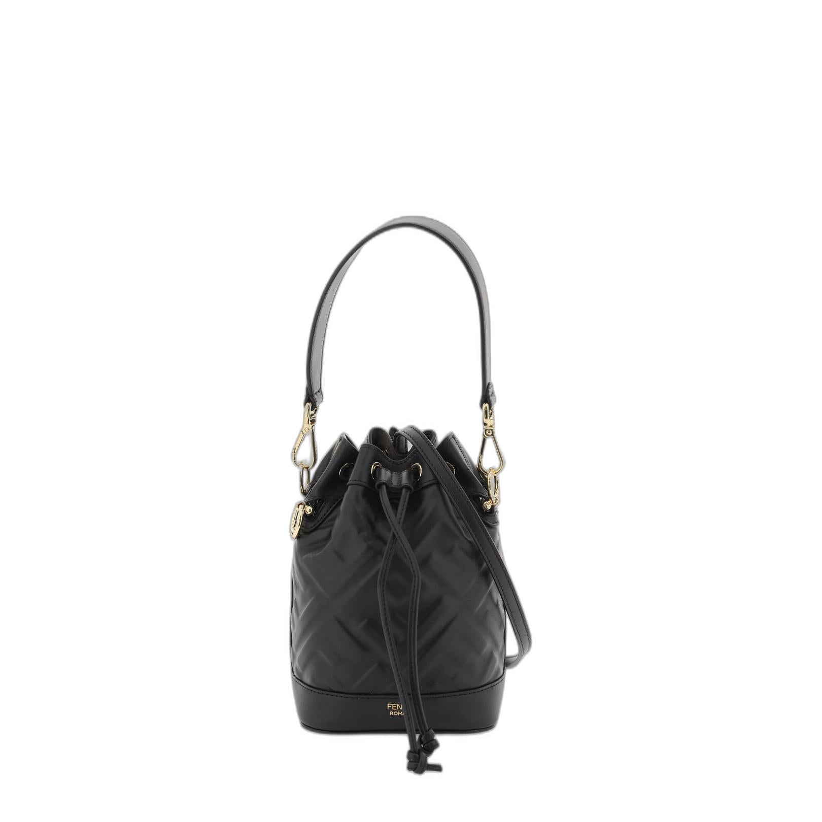 Mon Tresor Logo Embossed Bucket Bag