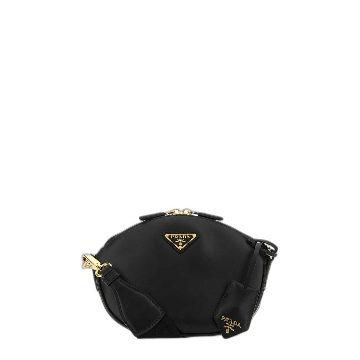 Prada Black Leather Crossbody Belt Bag with Triangle Logo Prada Saffiano Cuir Triangle Belt Bag - Black Waist Bags  main image 2