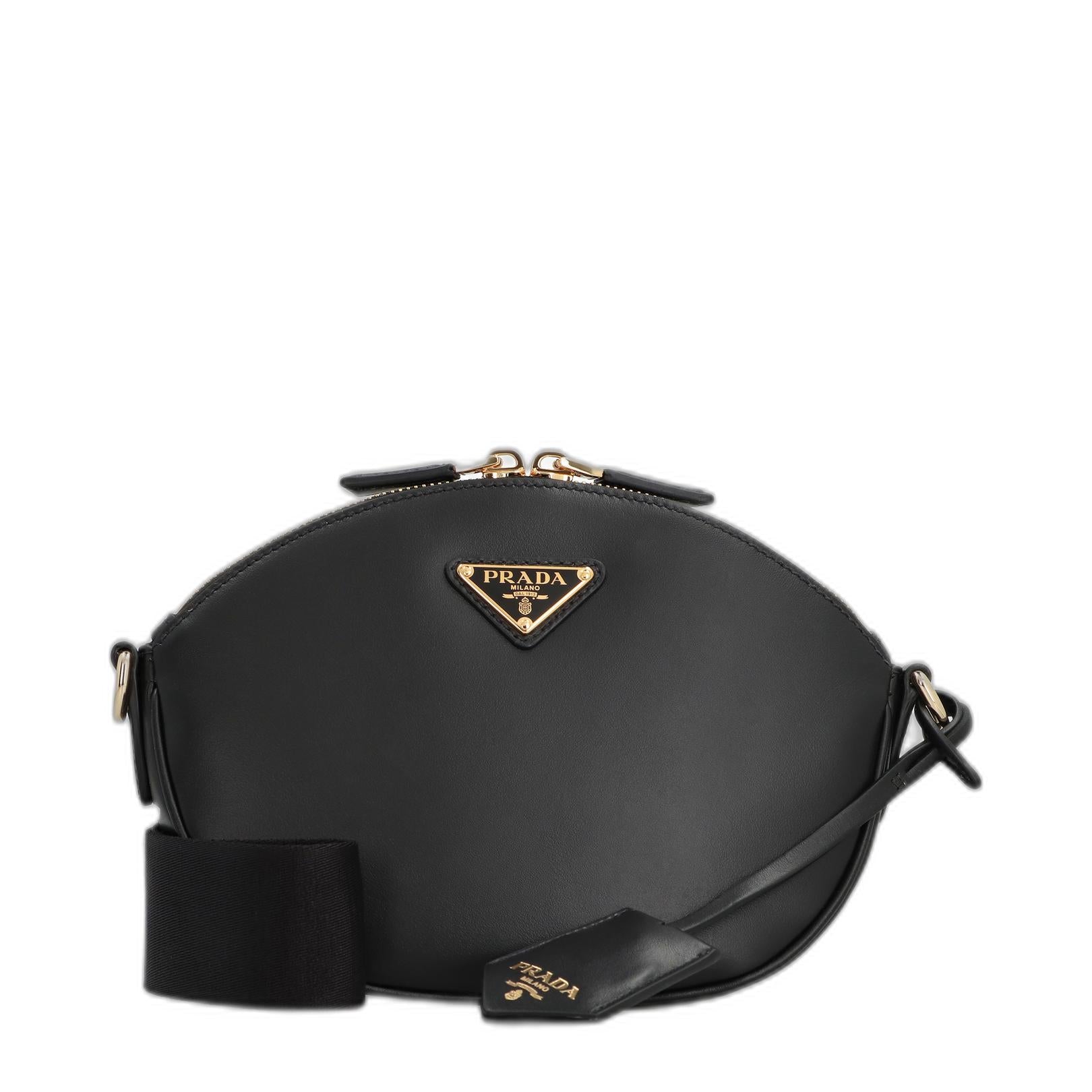 Triangle-Logo Zipped Crossbody Bag