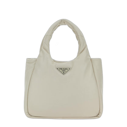 Logo Plaque Top Handle Tote Bag