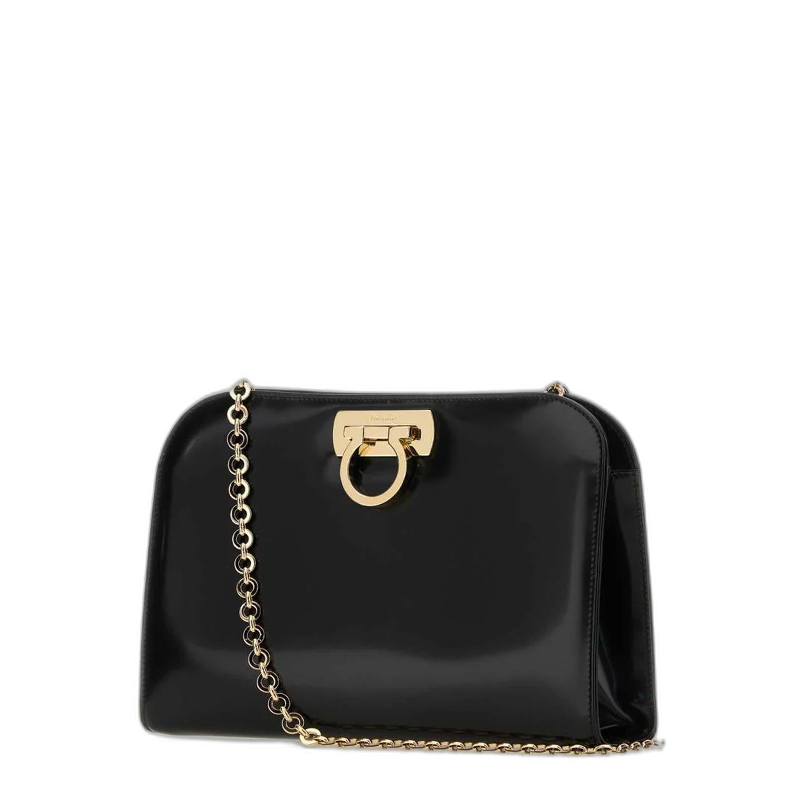 Logo Plaque Chain Linked Clutch