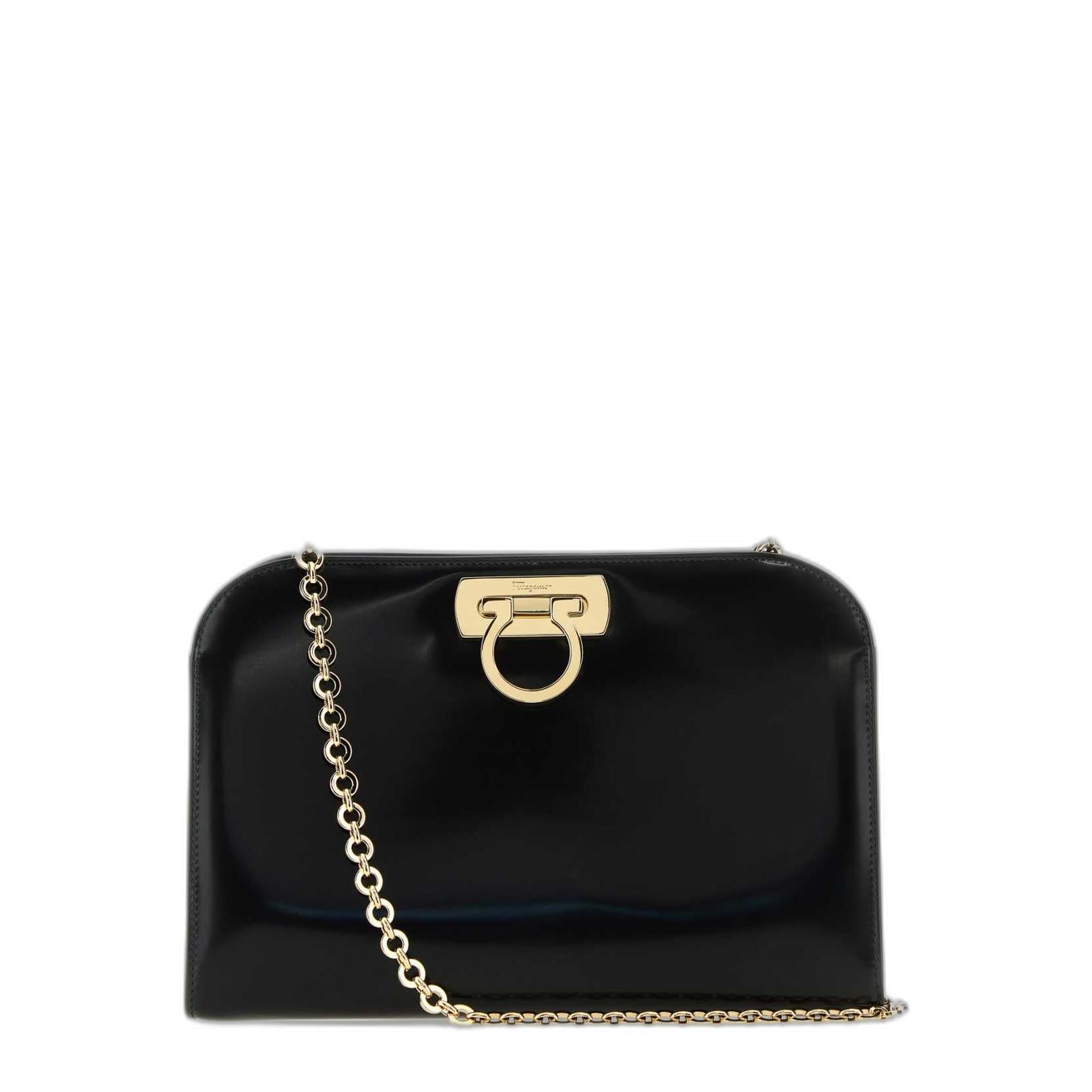 Logo Plaque Chain Linked Clutch