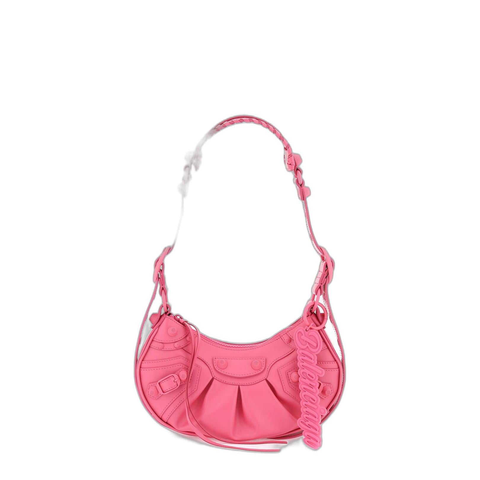 Le Cagole XS Shoulder Bag in Fuchsia Leather