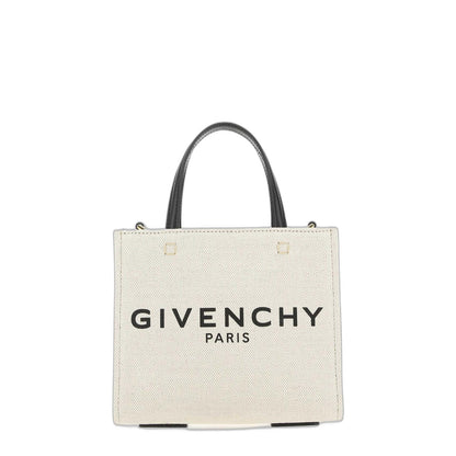 G-Tote Mini Canvas Tote Bags - Beige/Black