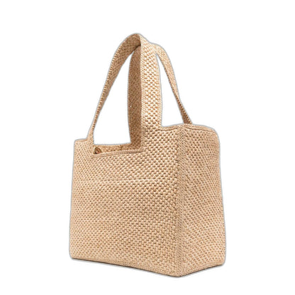 Medium Loewe Font Tote In Raffia