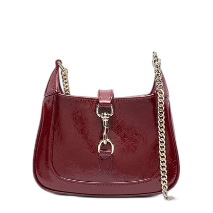 Jackie Notte Mini Charol Patent Leather Bag - Rosso Ancora
