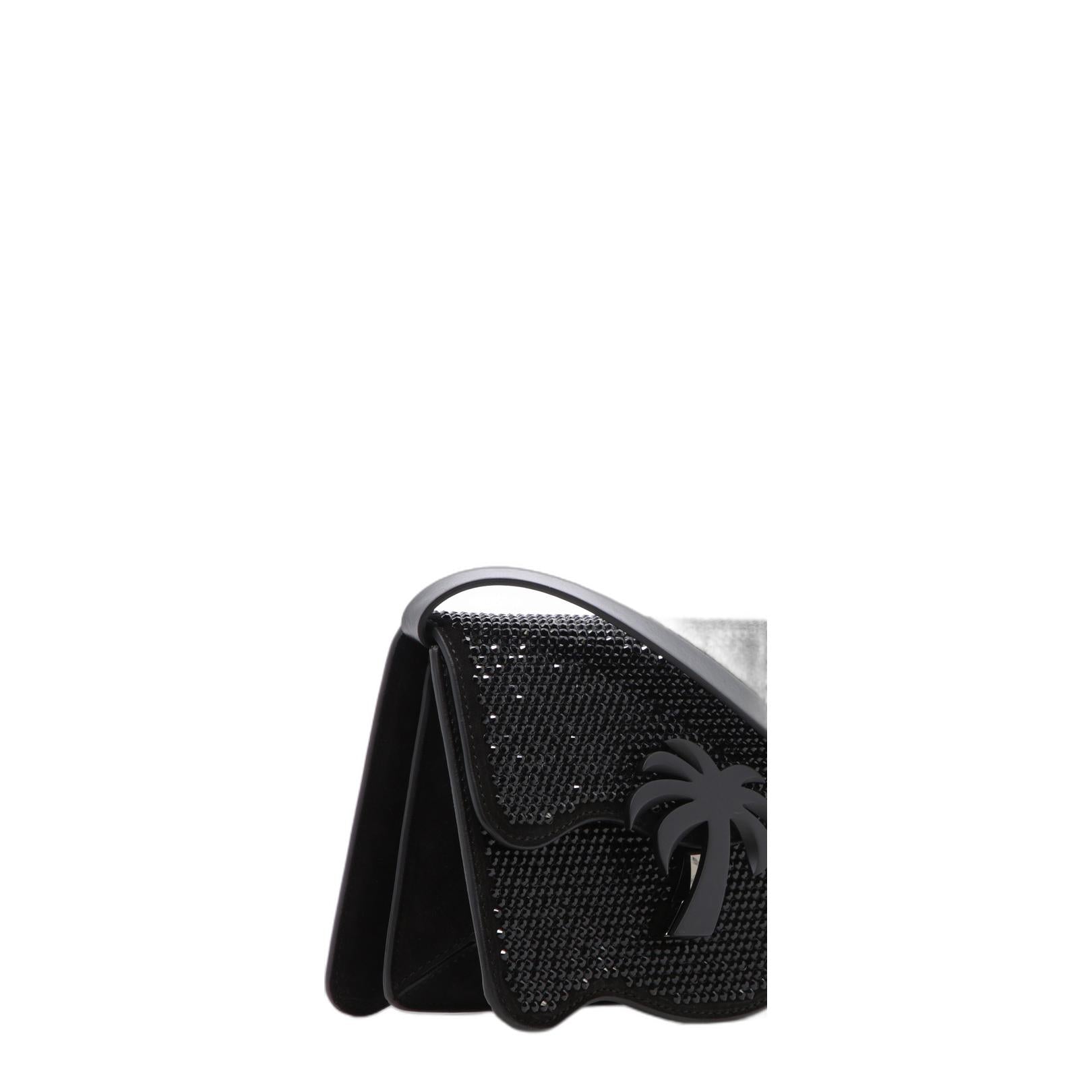 Palm Beach Calf Leather Shoulder Bag - Black