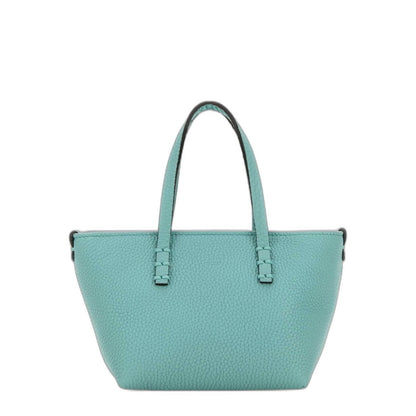 Light Blue Leather Mini Roll Handbag