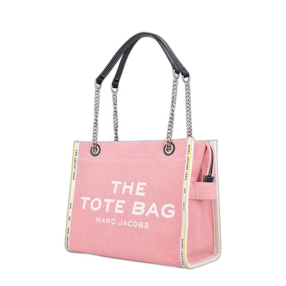 The Denim Chain Crossbody Tote Bag In Pink