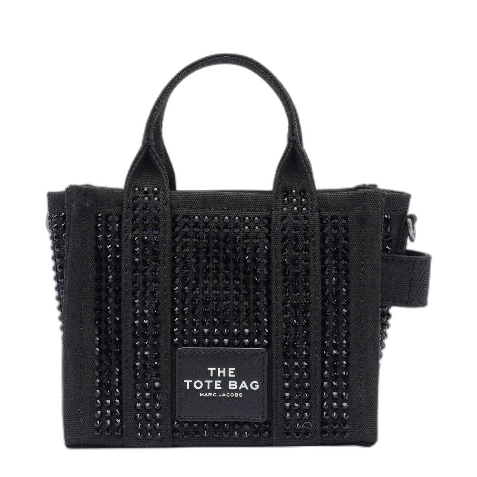 The Crystal Canvas Crossbody Tote Bag In Black