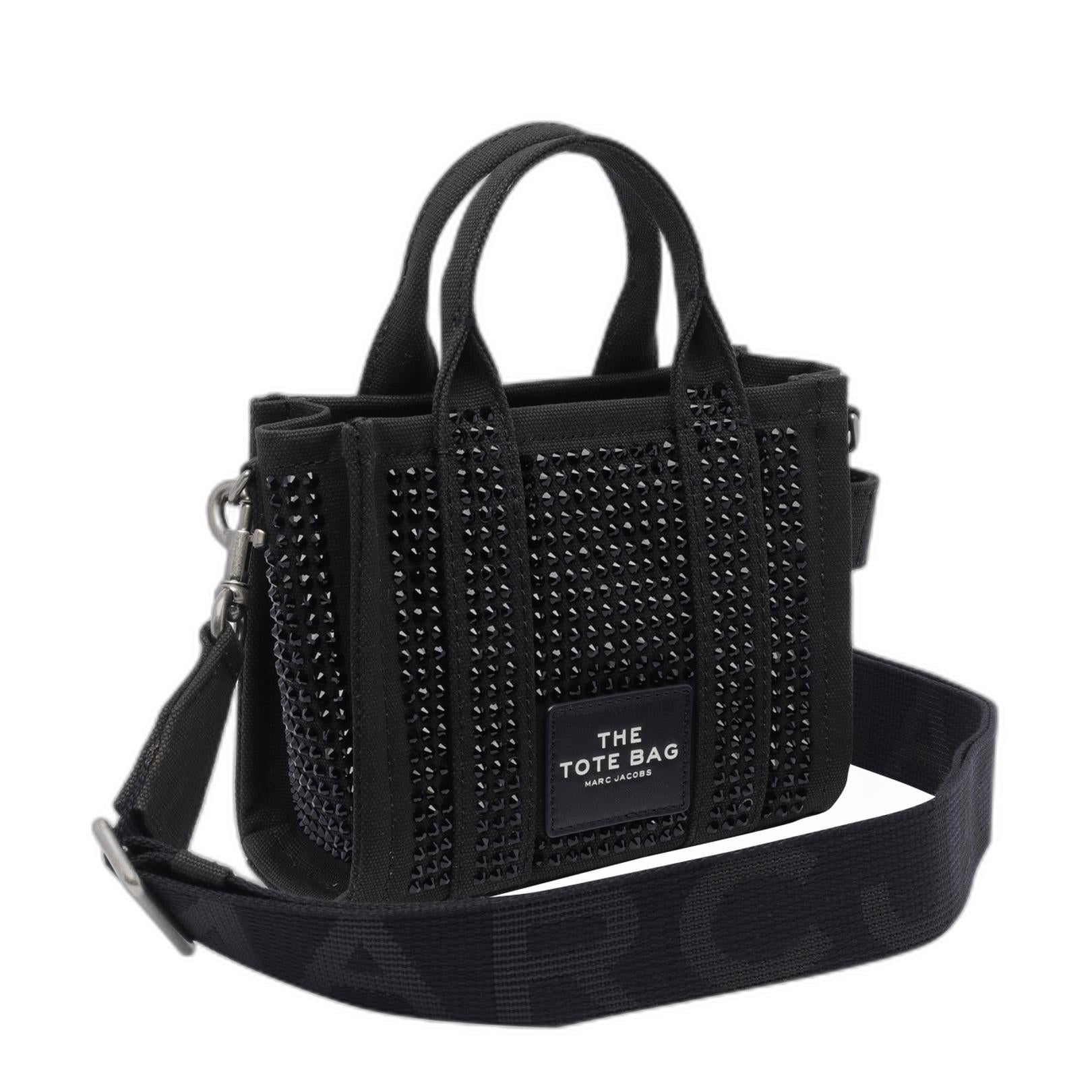 The Crystal Canvas Crossbody Tote Bag In Black