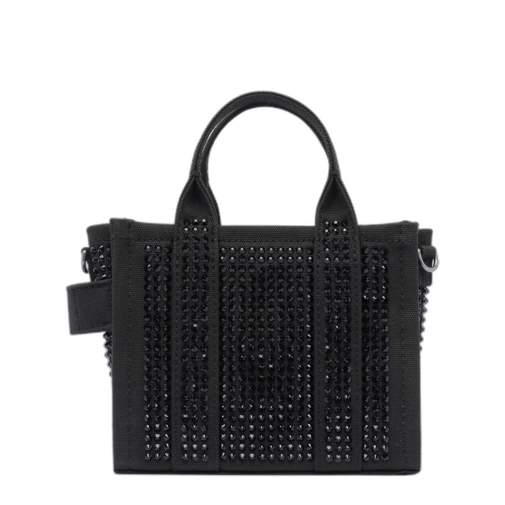 The Crystal Canvas Crossbody Tote Bag In Black