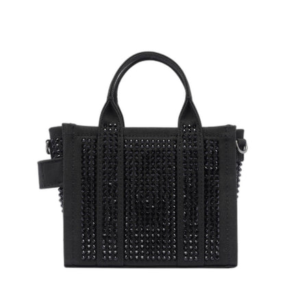 The Crystal Canvas Crossbody Tote Bag In Black