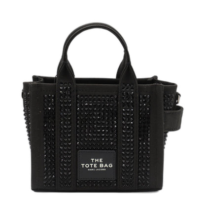 The Crystal Canvas Crossbody Tote Bag In Black