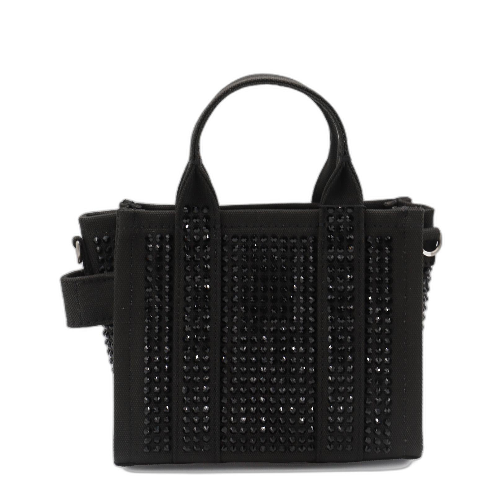 The Crystal Canvas Crossbody Tote Bag In Black