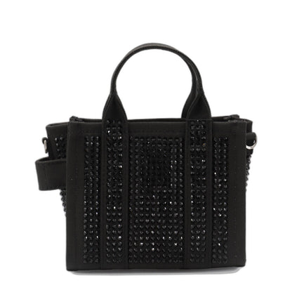 The Crystal Canvas Crossbody Tote Bag In Black